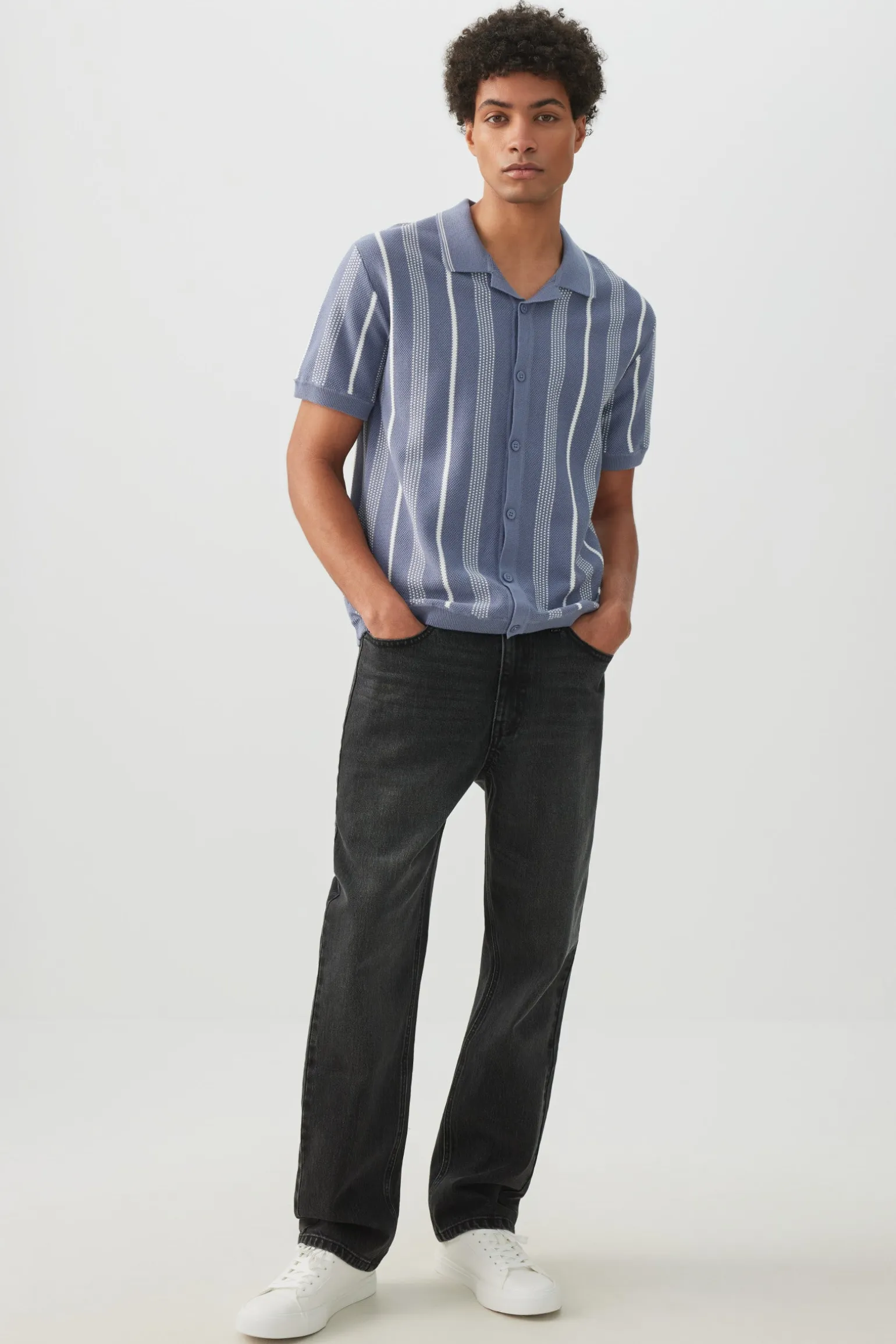 Johnny Collar Short Sleeve Sweater