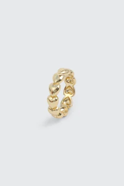 14K Gold Plated All Around Heart Ring