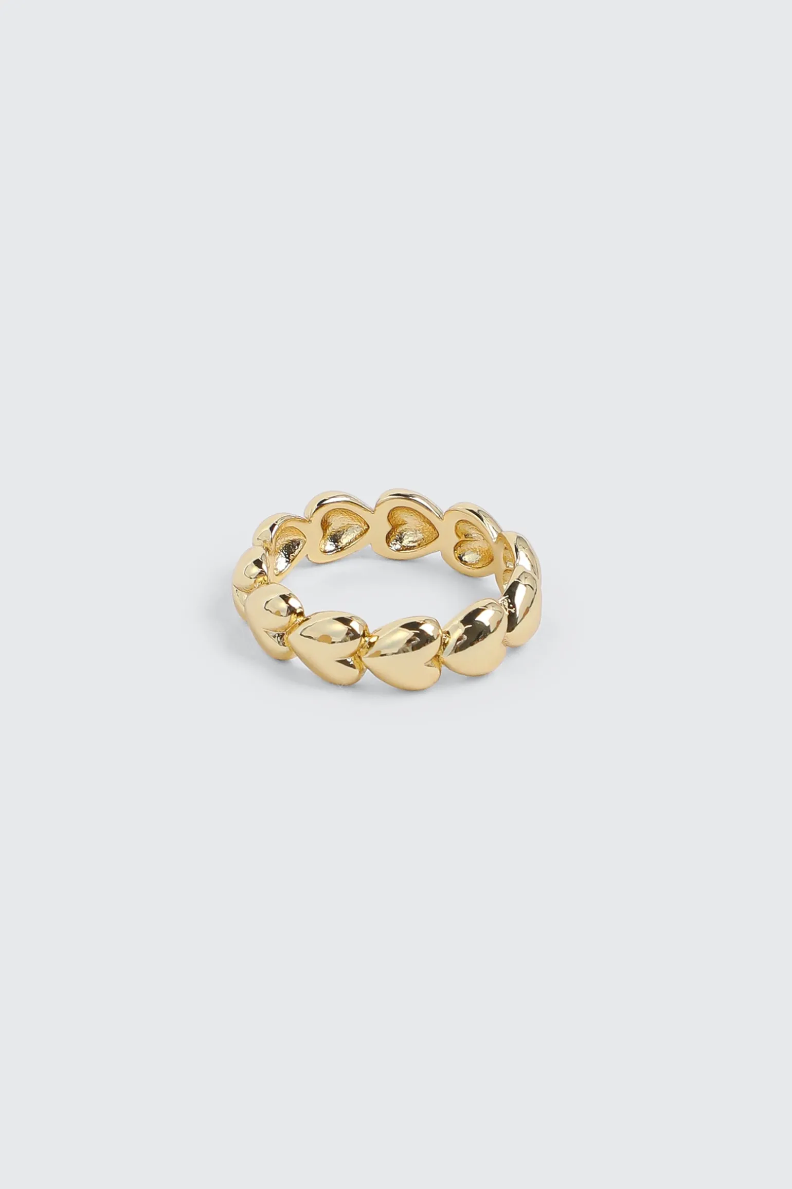 14K Gold Plated All Around Heart Ring