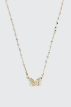 14K Gold Plated Butterfly Necklace