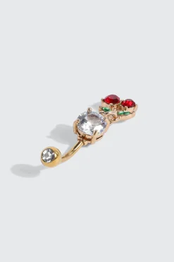 14K Gold Plated Cherry Navel Piercing
