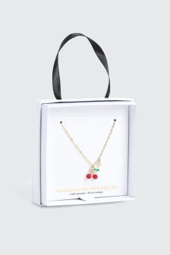 14K Gold Plated Cherry Necklace