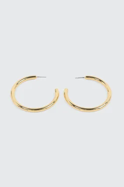14K Gold Plated Chunky Tube Hoop Earrings