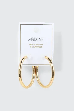 14K Gold Plated Chunky Tube Hoop Earrings