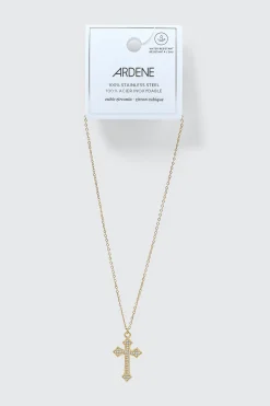 14K Gold Plated Cross Necklace