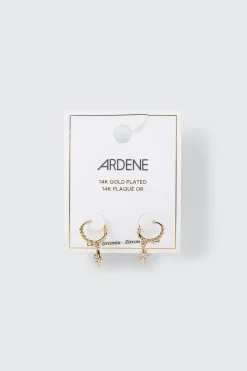 14K Gold Plated Dangling Star Earrings