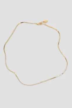 14K Gold Plated Flat Chain Necklace