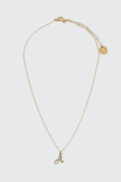 14K Gold Plated Initial A Necklace