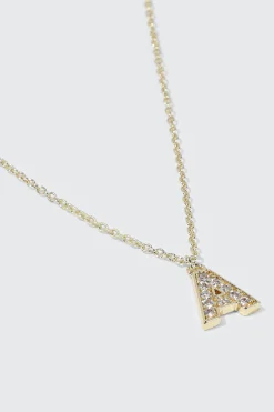 14K Gold Plated Initial A Necklace