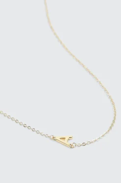 14K Gold Plated Initial A Necklace