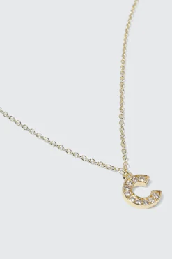 14K Gold Plated Initial C Necklace