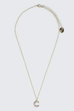 14K Gold Plated Initial C Necklace