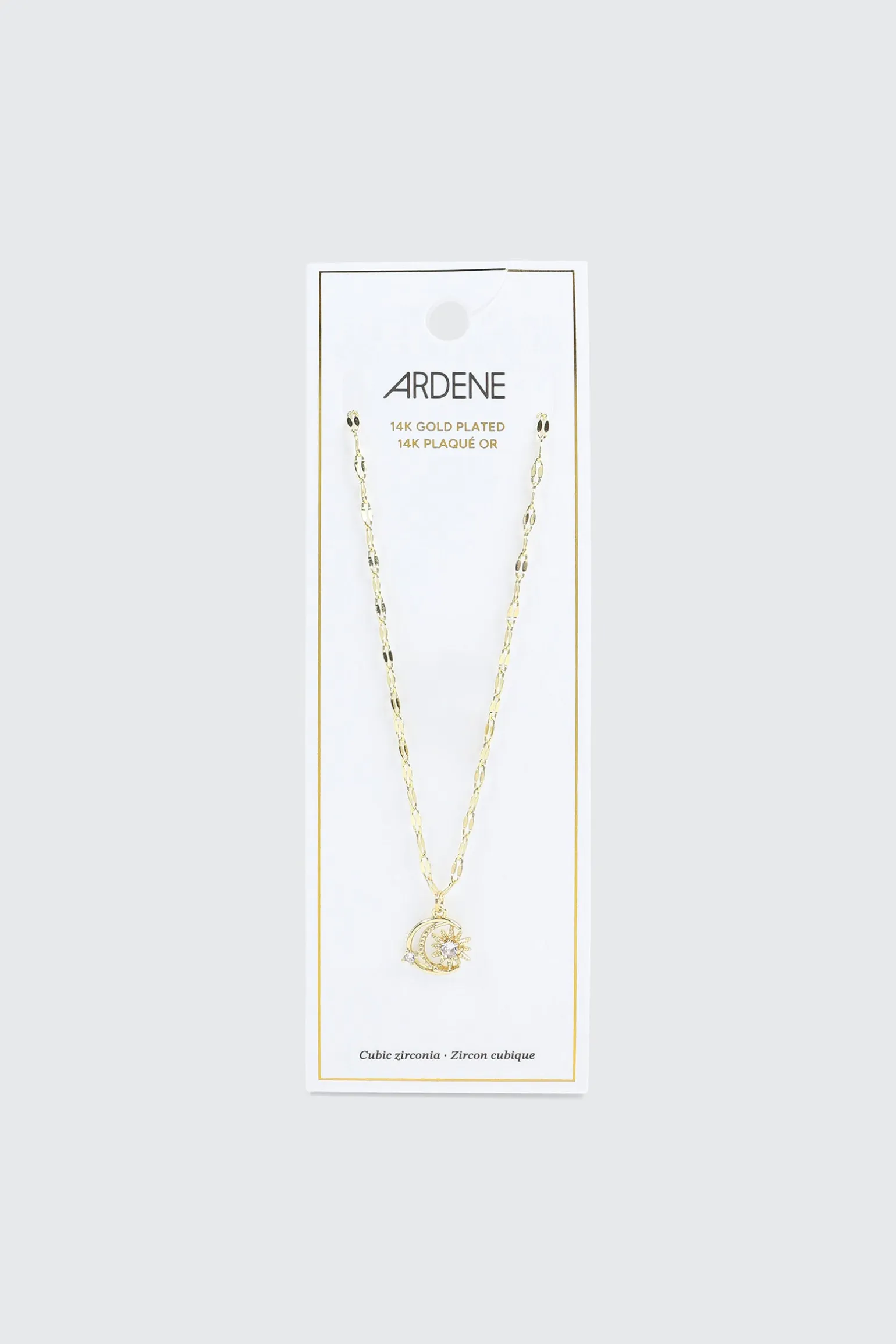 14K Gold Plated Moon & Star Necklace
