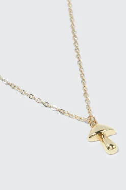 14K Gold Plated Mushroom Necklace