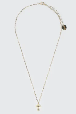 14K Gold Plated Mushroom Necklace