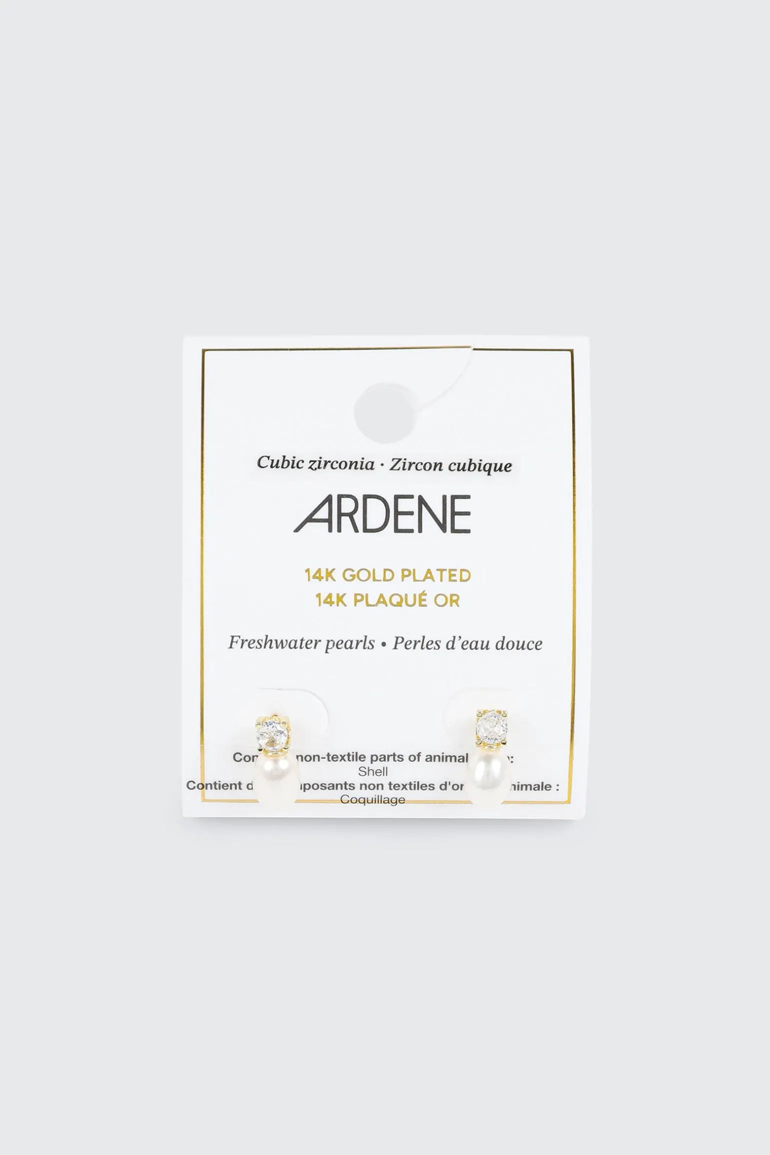 14K Gold Plated Pearl Stud Earrings