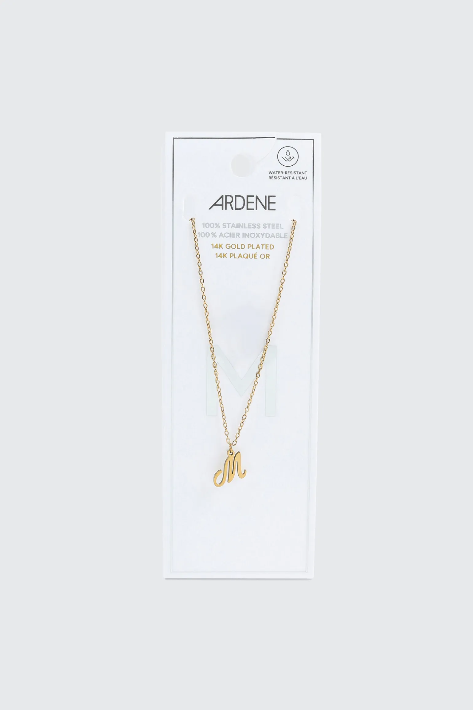 14K Gold Plated Stainless Steel Initial M Necklace