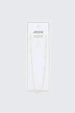 14K Gold Plated Station Necklace