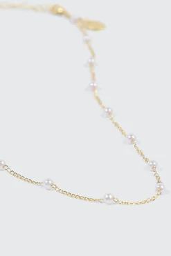 14K Gold Plated Station Necklace