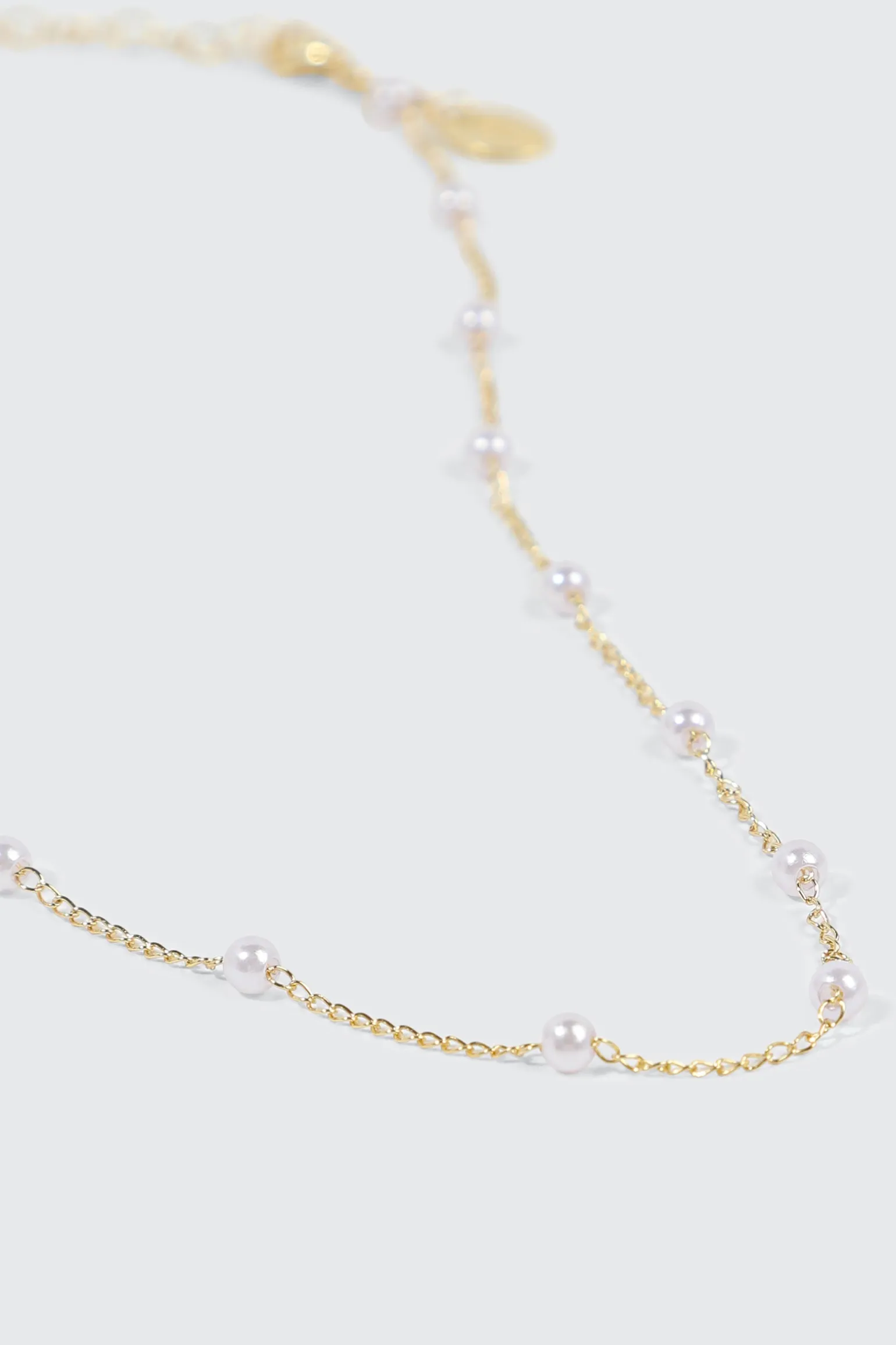 14K Gold Plated Station Necklace