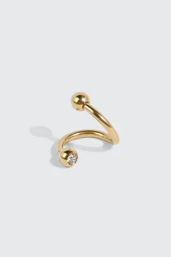 14K Gold Plated Twist Navel Piercing