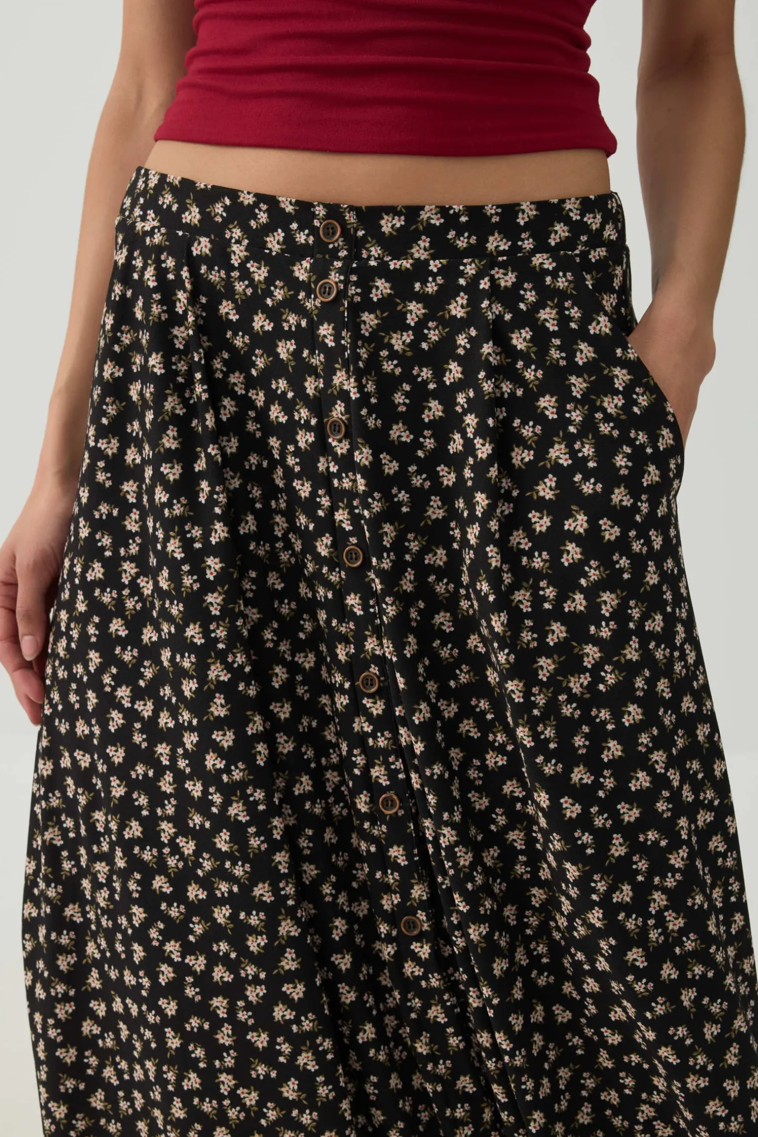Knit Crepe Maxi Skirt