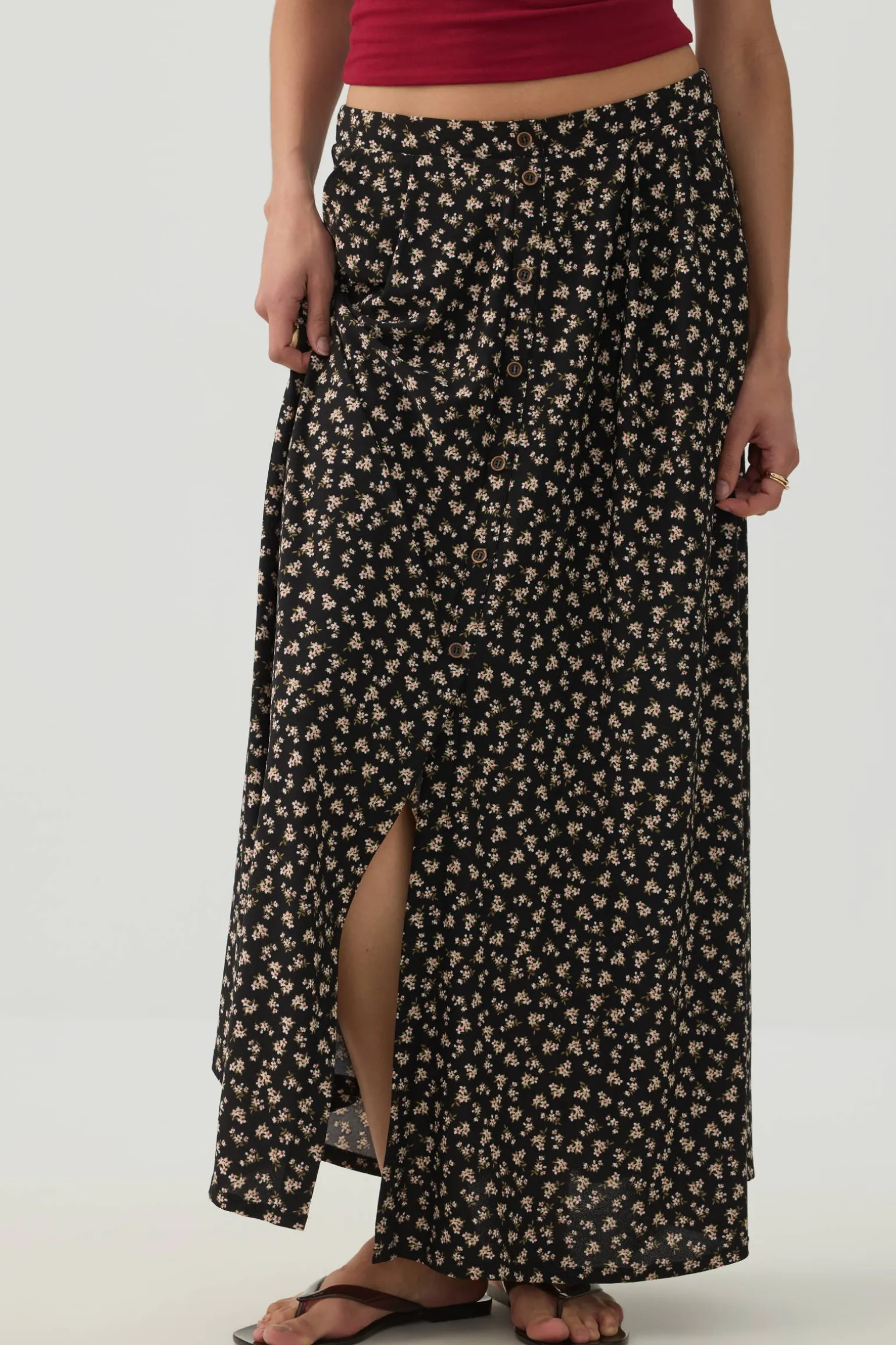 Knit Crepe Maxi Skirt