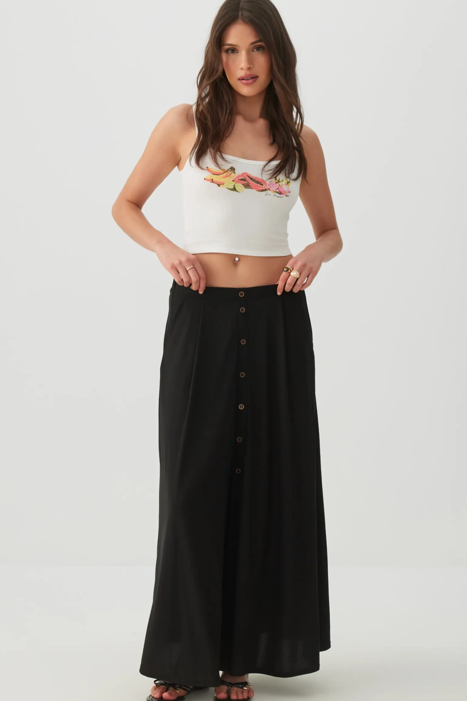 Knit Crepe Maxi Skirt