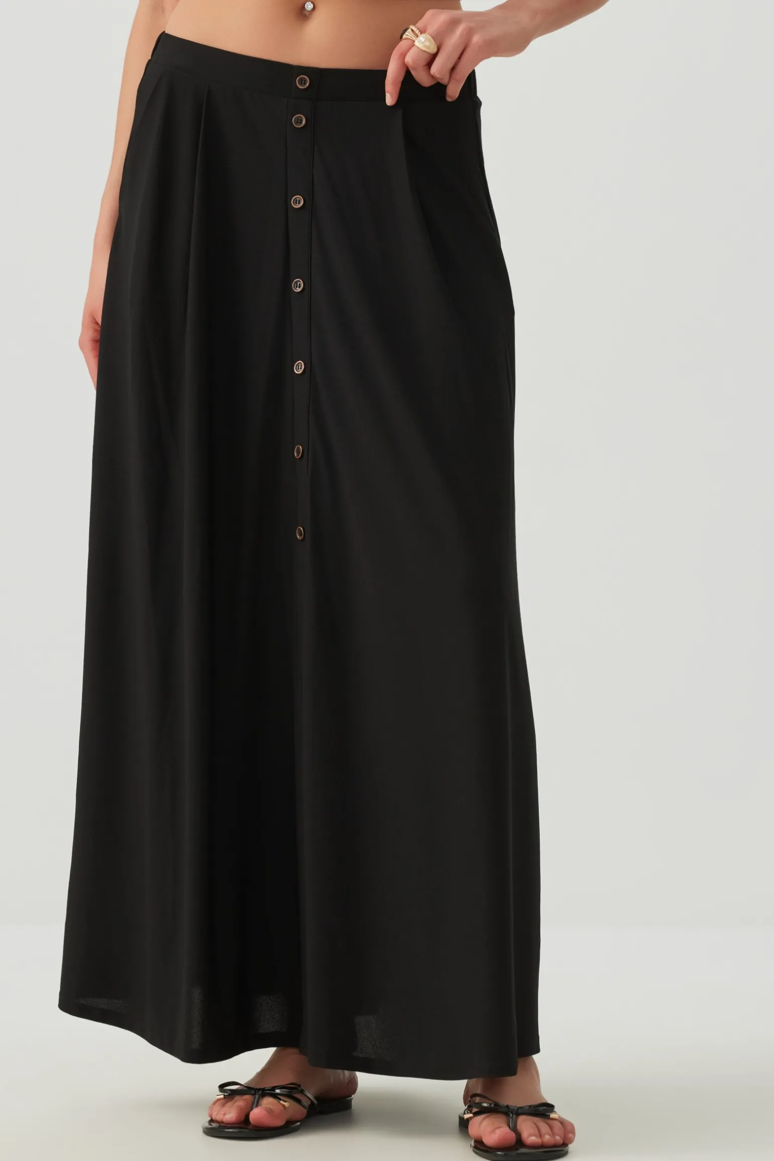 Knit Crepe Maxi Skirt