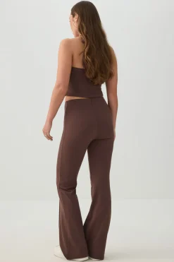 Knit Flare Leggings with Pintuck