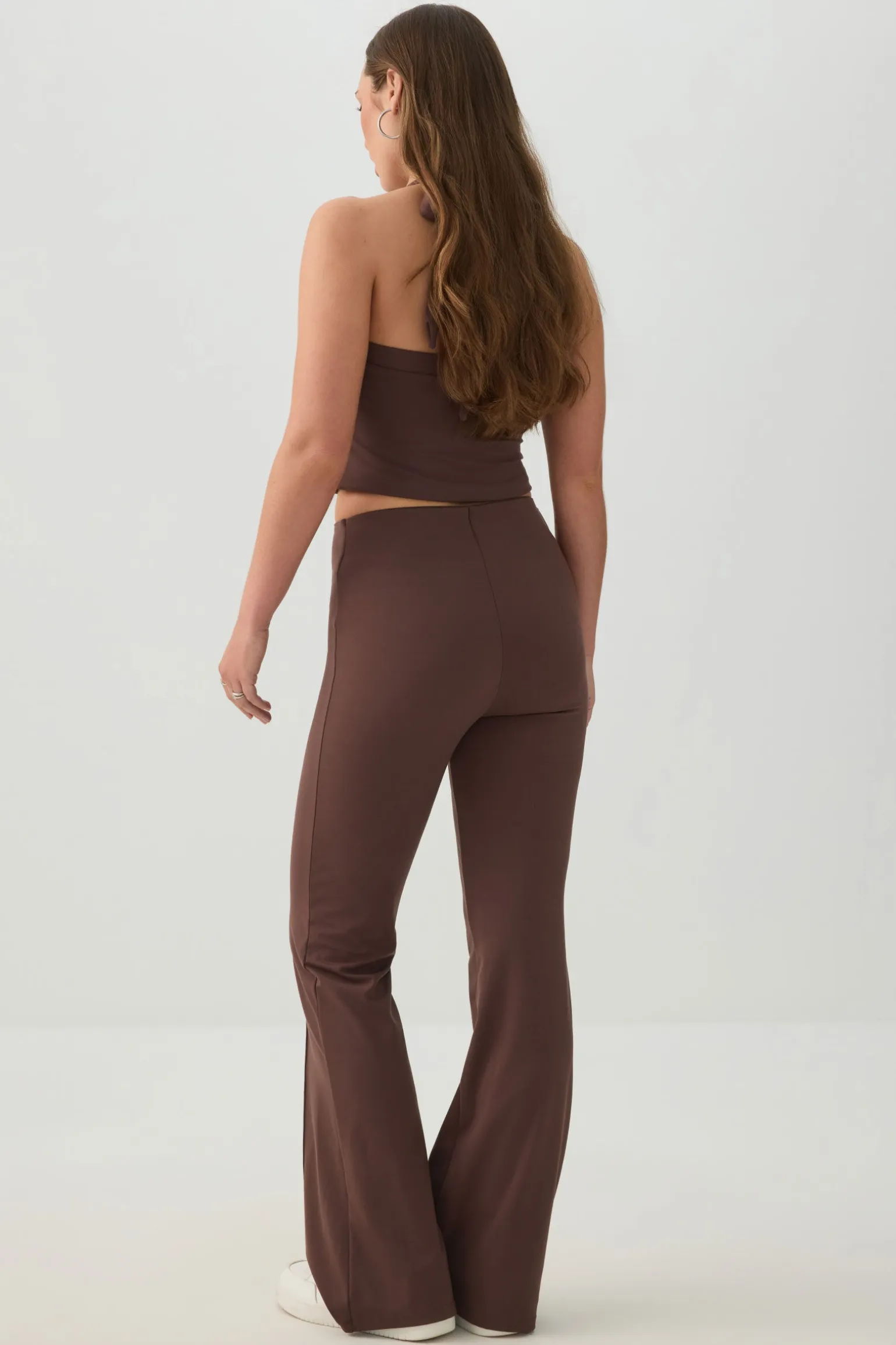 Knit Flare Leggings with Pintuck