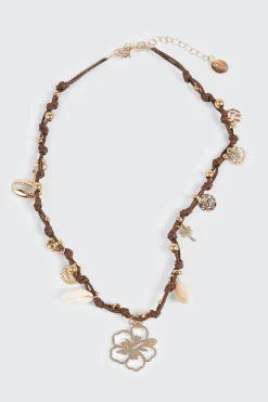 Knotted Cord Charm Necklace
