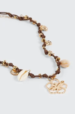 Knotted Cord Charm Necklace