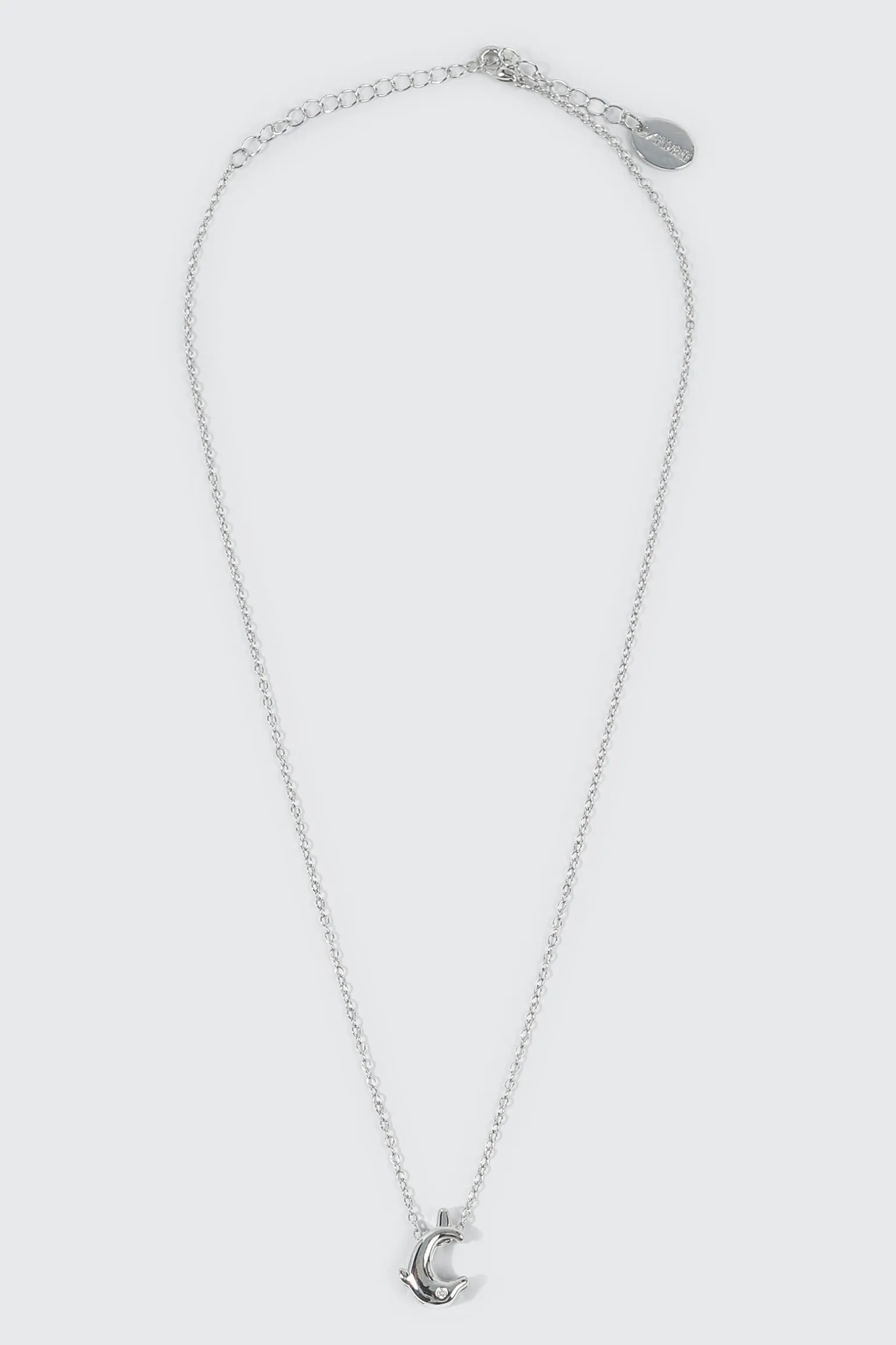 14K White Gold Plated Dolphin Necklace