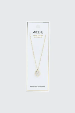 14K White Gold Plated flower pendant Necklace