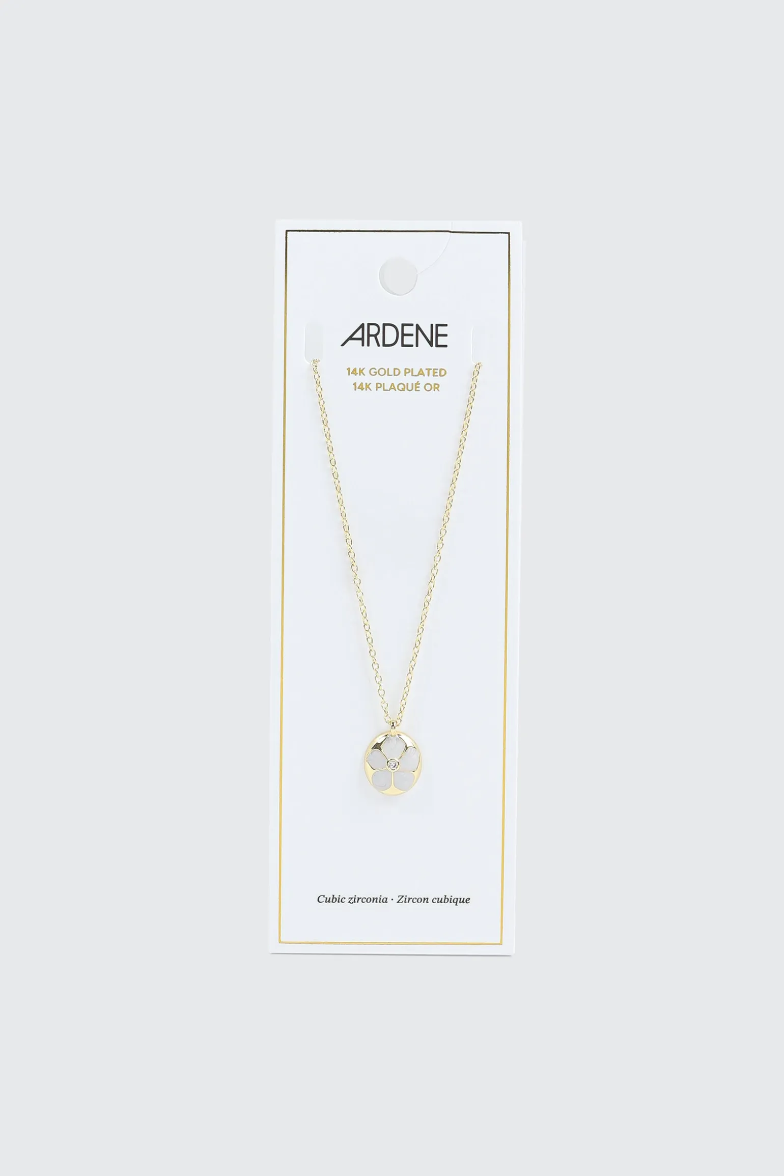 14K White Gold Plated flower pendant Necklace