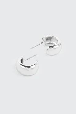 14K White Gold Plated Mini Hoops