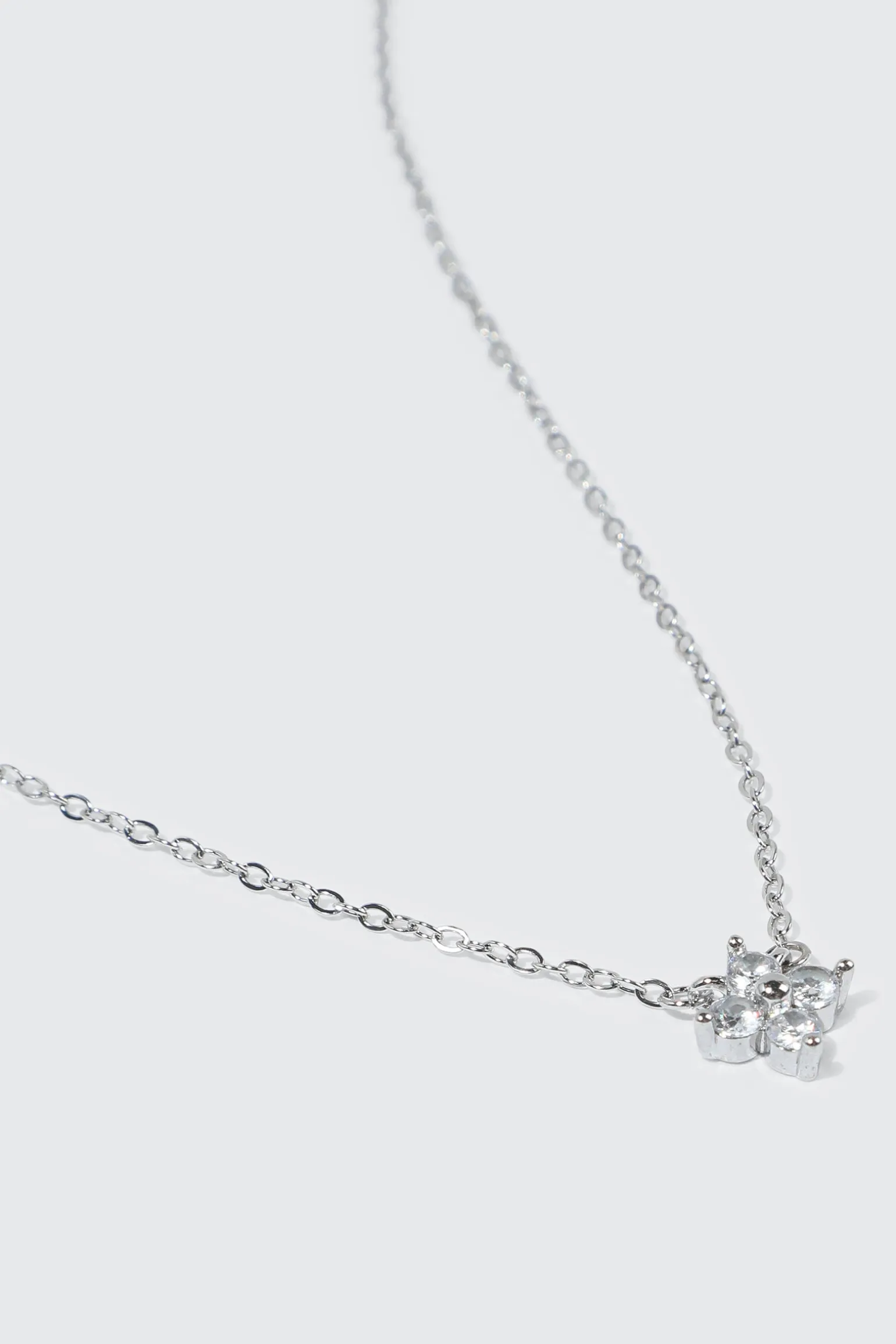 14K White Gold Plated Star Necklace