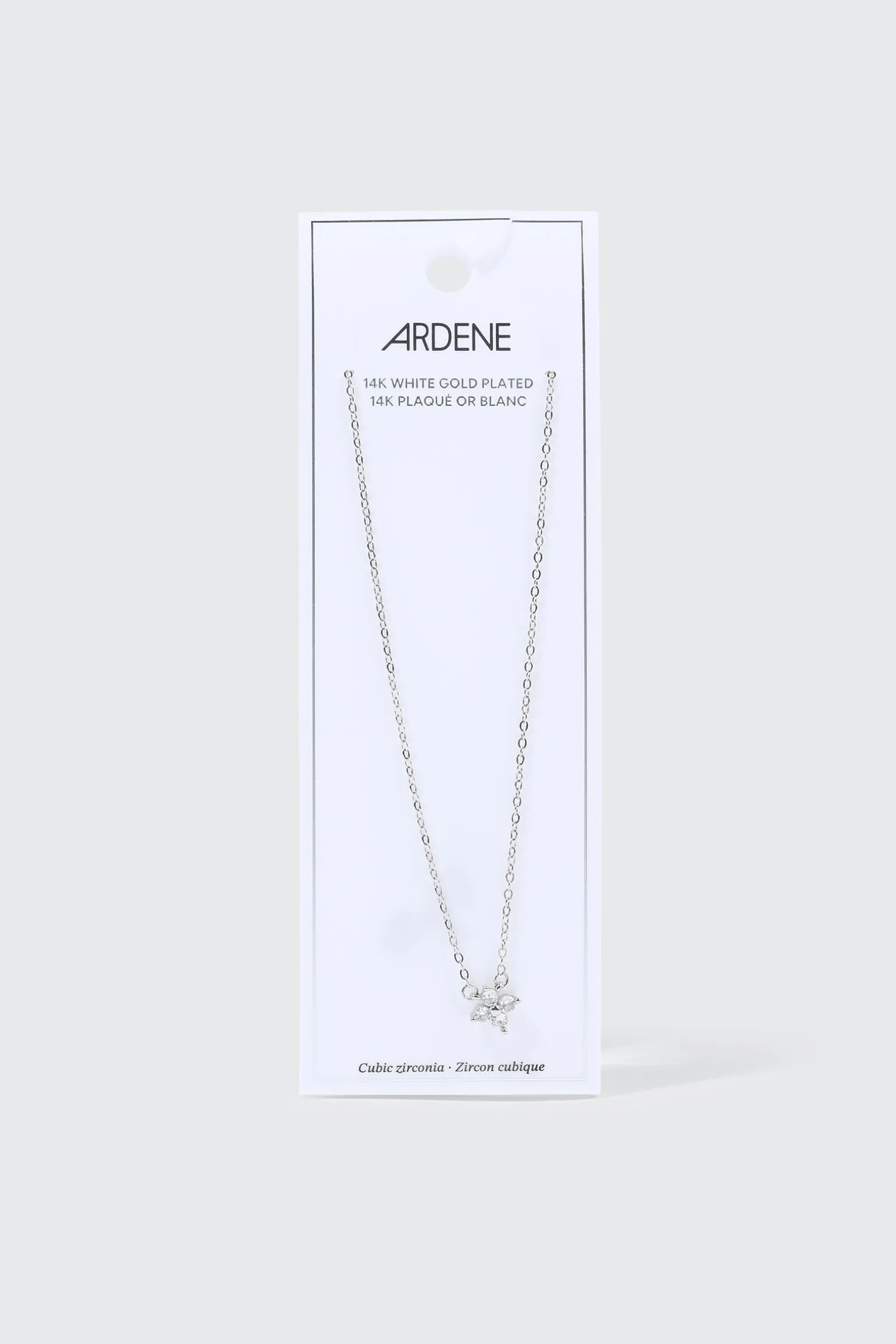 14K White Gold Plated Star Necklace