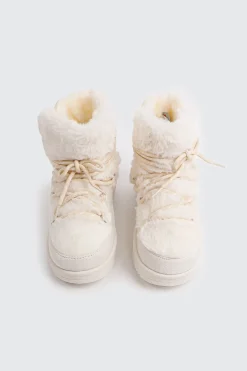 Laced Faux Sheepskin Boots