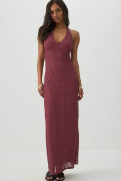 Lace Halter Maxi Dress