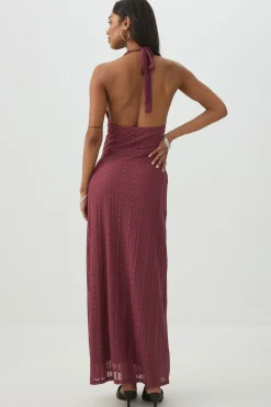 Lace Halter Maxi Dress