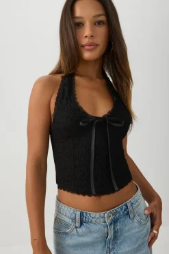 Lace Halter Tank Top