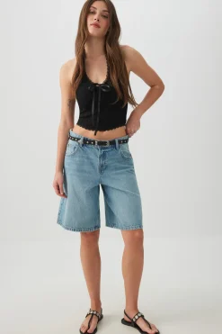 Lace Halter Top with Bow