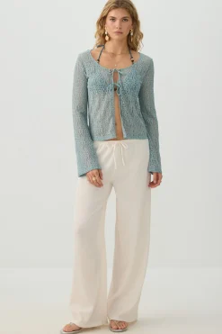 Lace Tie Front Top
