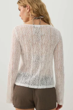 Lace Tie Front Top