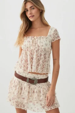 Lace Tiered Micro Skirt