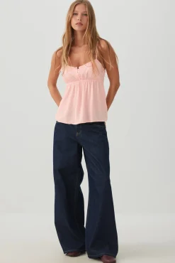 Lace Trim Babydoll Tank Top