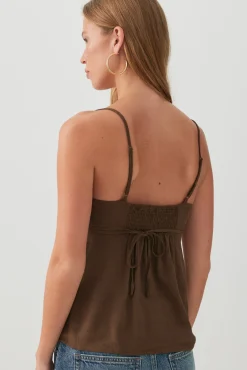 Lace Trim Babydoll Tank Top