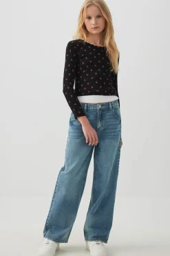 Lace Trim Long Sleeve T-Shirt